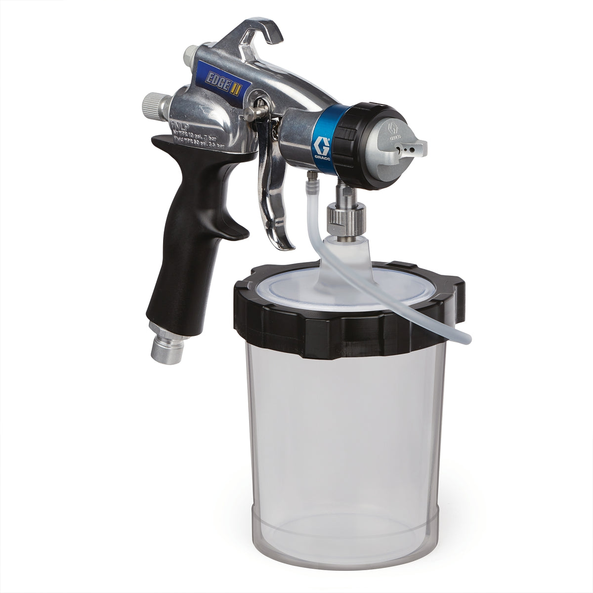 PISTOLA HVLP EDGE II, 1L (32 OZ) FLEXLINER TAZZA, KIT DEL FLUIDO #3 (17P486), ARRESTO DEL GRILLETTO !