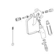 CONTRACTOR PISTOLA, 2 DITA, RAC X PORTUGELLO, PAA517 ! KIT DI INIEZIONE, CON MANOMETRO, RIGIDO PER PISTOLA !