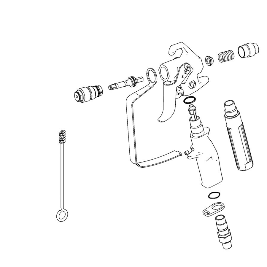 CONTRACTOR PISTOLA, 2 DITA, RAC X PORTUGELLO, PAA517 ! KIT DI INIEZIONE, CON MANOMETRO, RIGIDO PER PISTOLA !